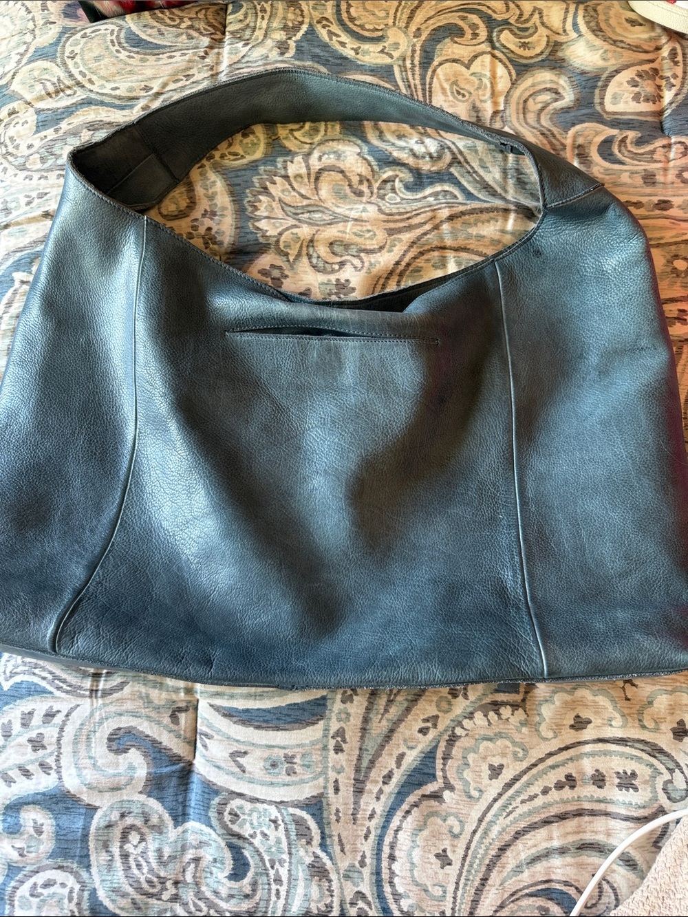 Latico Lindsey Leather Tote Bag Blue Leather Shoulder Tote.